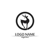 ciervos logo diseño de animales y mamíferos y vector gráfico