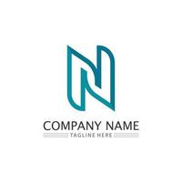 N logo font company logo business and letter initial N design vector and letter for logo