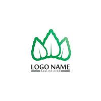 Tree leaf vector and green logo design friendly concept