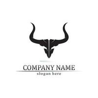 Bull and cow animal, logo and vector horn and buffalo logo and symbols template icons app