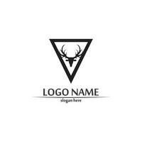 ciervos logo diseño de animales y mamíferos y vector gráfico