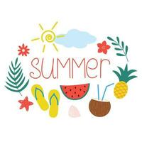 Hello summer template vector