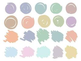 Hand drawn paint stains and strokes set vector