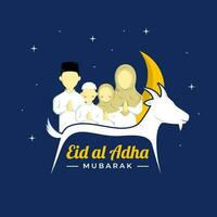 Eid al Adha Greeting Flat Design vector