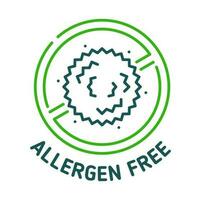 Allergen free icon, sign of hypoallergenic product vector