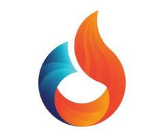 Flame Fox Logo With Circle Grid Method vector