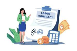 Recruiters make proposals regarding salary and other benefits. vector