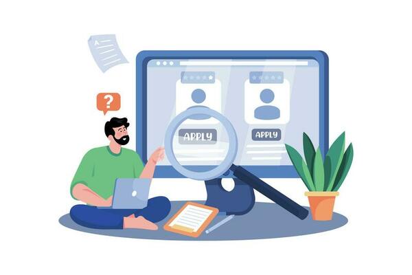 Job seekers search job boards and company websites for job opportunities.