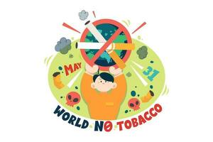 World No Tobacco Day Illustration concept on white background vector