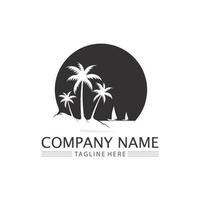 Palm tree summer logo template vector