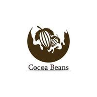 logotipo de chocolate e icono de cacao y diseño vectorial nuez y nuez deliciosa vector