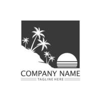 Palm tree summer logo template vector