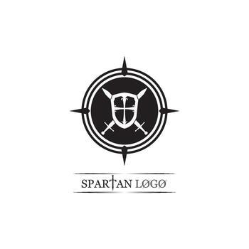 plantilla de logotipo de casco espartano vector