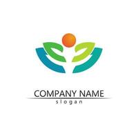 Tree leaf vector and green logo design friendly concept