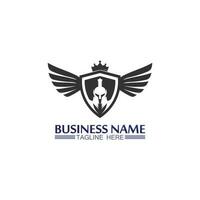 plantilla de logotipo de casco espartano vector