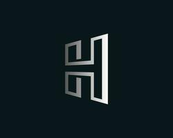 vector letra h logo en tecnológico estilo
