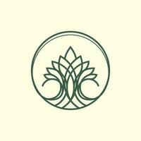 Tree logo with circular lines and a luxurious impression vector