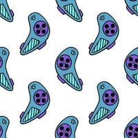 Joysticks seamless vector pattern. Game console symbol isolated on white. One handed controller for video games, 3D, virtual reality. Modern device, digital gadget. Flat cartoon background for web