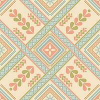 Ethnic colorful vintage geometric pattern. Colorful geometric square overlapping seamless pattern. Colorful ethnic pattern use for fabric, textile, home decoration elements, upholstery, etc. vector