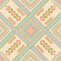 Ethnic colorful vintage geometric pattern. Colorful geometric square overlapping seamless pattern. Colorful ethnic pattern use for fabric, textile, home decoration elements, upholstery, etc. vector