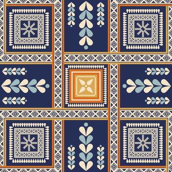 Ethnic geometric square overlapping pattern. Colorful ethnic geometric shape seamless pattern. Ethnic pattern use for fabric, textile, home decoration elements, upholstery, wrapping, etc. vector