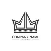 logotipo de la corona logotipo del rey logotipo de la reina, princesa, plantilla vector icono ilustración diseño imperial, real y exitoso logotipo empresarial