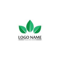 Tree leaf vector and green logo design friendly concept