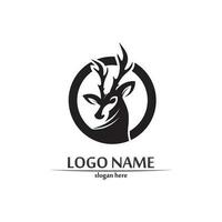 deer logo animal and mammal design and graphic vector