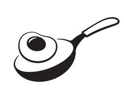 pan fried egg, cook in pan, logo for restaurant, vector