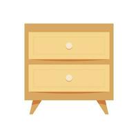 wooden chest of drawers flat design vector