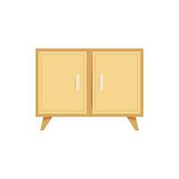 wooden chest of drawers flat design vector