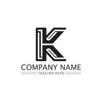 k diseño de logotipo k carta fuente concepto vector logo empresarial y diseño empresa inicial