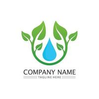 Tree leaf vector and green logo design friendly concept