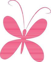 Flat illustration of butterfly in pink color. vector
