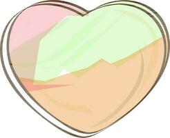 Abstract colorful heart icon in flat style. vector