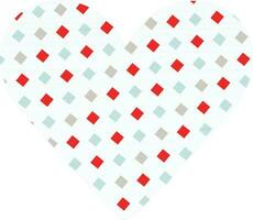 Colorful square pattern decorated heart. vector