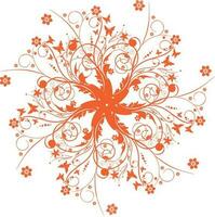 Beautiful floral design in orange color. vector