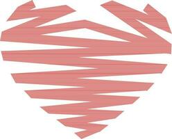 Flat style creative heart in red color. vector
