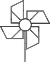 Pinwheel icon in black line art. vector