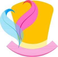 Beautiful feather hat icon in flat style. vector