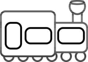 Flat style Train icon in line art. vector