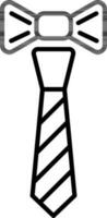 Bowtie and Necktie icon in line art. vector