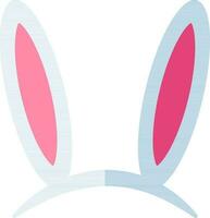Bunny ear mask icon in flat style. vector