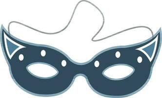 Flat style party mask icon in blue color. vector