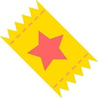 Star ticket icon in yellow and red color. vector