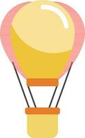 Flat style hot air balloon icon in yellow and red color. vector