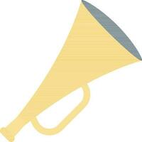 Yellow megaphone icon in flat style. vector