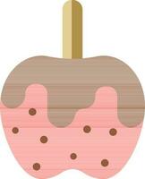 Candy apple icon in red and brown color. vector
