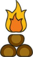 Vector illustration of Fire wood icon.