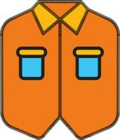 Suit vest icon in orange color. vector